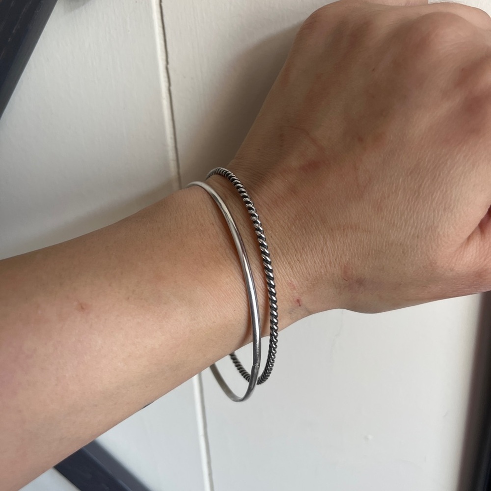 Sterling Silver Bangle Bracelet Set - Picture 4 of 4